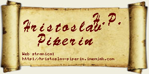 Hristoslav Piperin vizit kartica